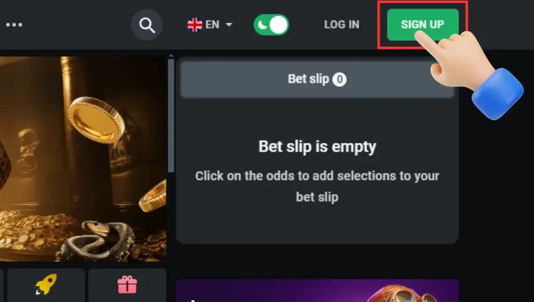 How to Register at Leon Bet - pointing on sign up